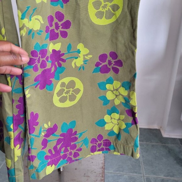 Green Paisley 70’s Style Wide Leg Green Flower Pants (Size: 42 Equal to a 10-12) - Picture 3 of 14